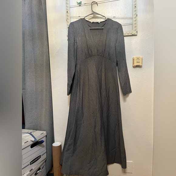 Zara Dresses Wool Herringbone Long Sleeve Dress Poshmark